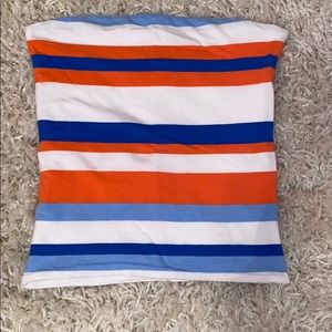 Orange Blue and White Tube Top